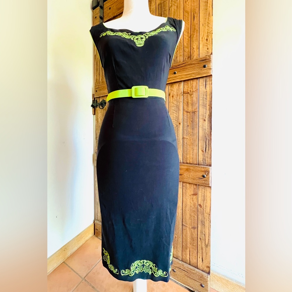 Day of the Dead Wiggle Dress by Pinup Couture